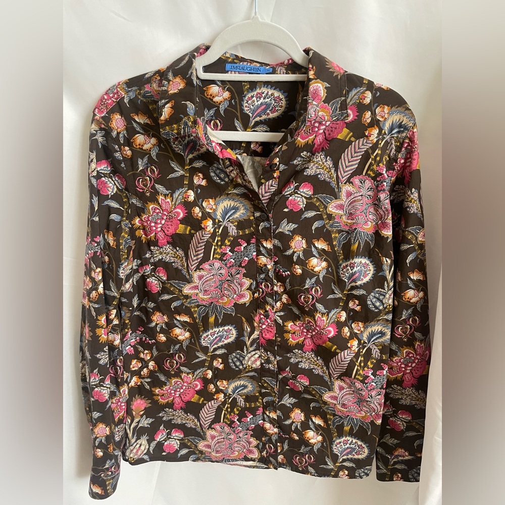 J. McLaughlin button down shirt size medium M fabulous!